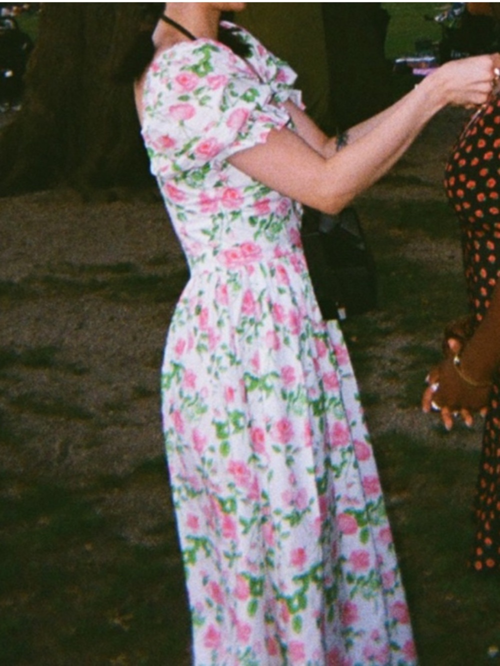 Hill House The Ophelia Dress Rose Print Puff Sleeve Nap A-line Midi XXS NEW - Picture 3 of 11